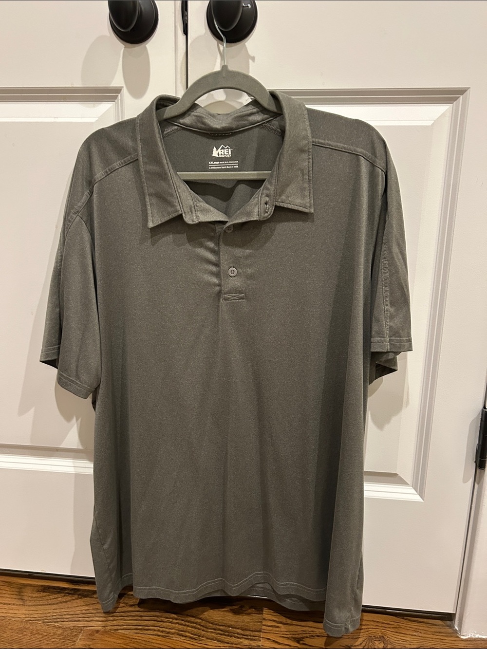 REI Men's Olive Gray Performance Polo
